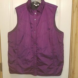 4/$10 Denim & Co Reversible Purple/Gray Vest XL